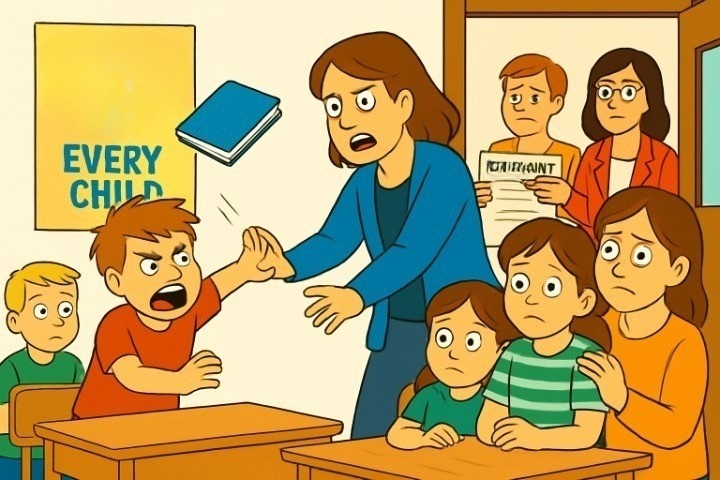 В классе с дочкой учится агрессивный ребенок. Он бьет детей... Школа говорит: "Терпите или уходите". Что делать родителям?