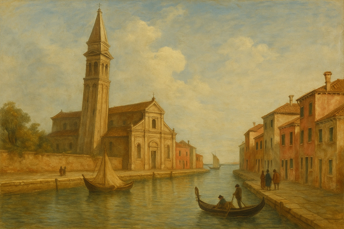 Осторов Бурано в Венеции.