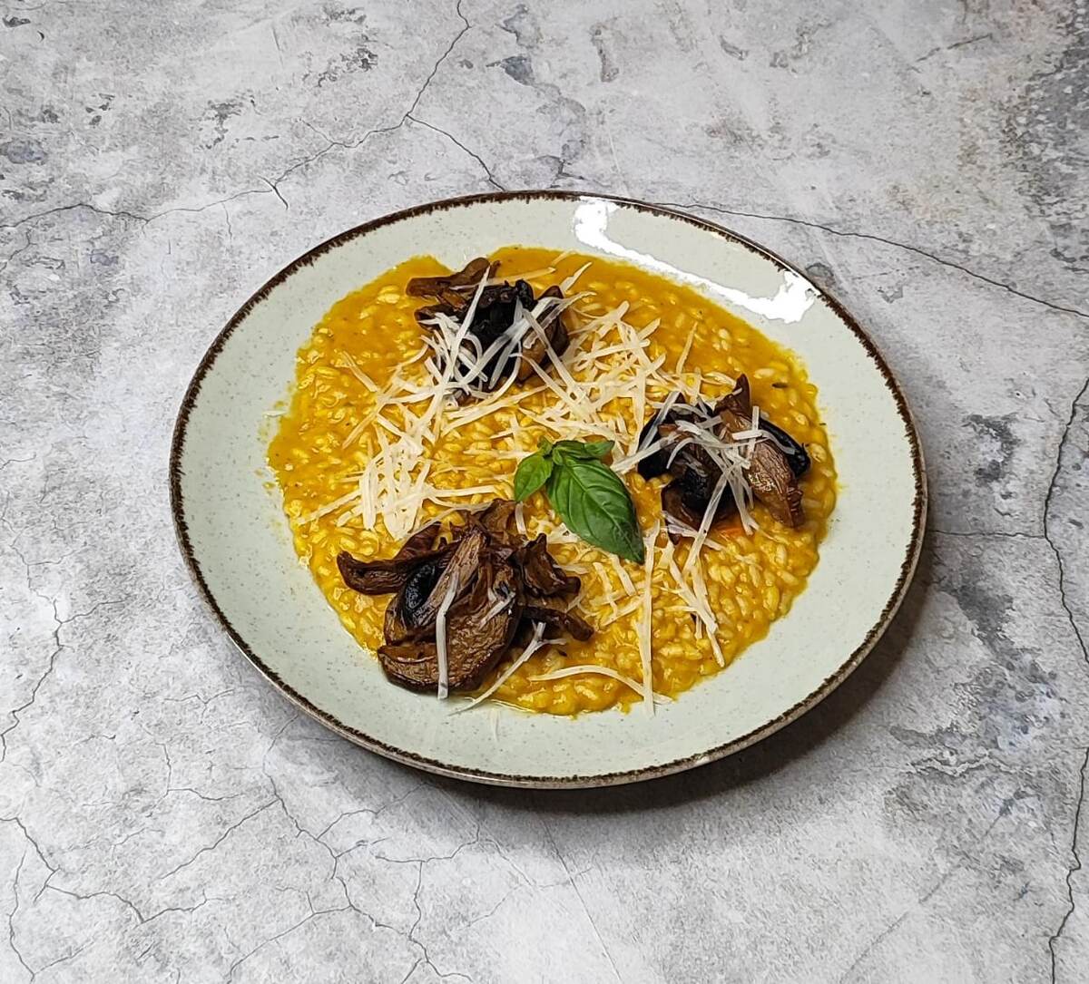 Ризотто с тыквенным муссом и белыми грибами, Porta Rossa 