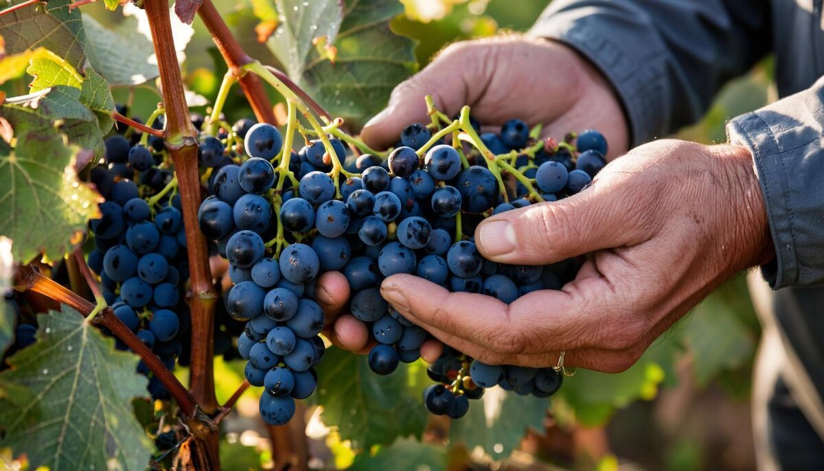 Так видит GigaChat ручной сбор винограда.