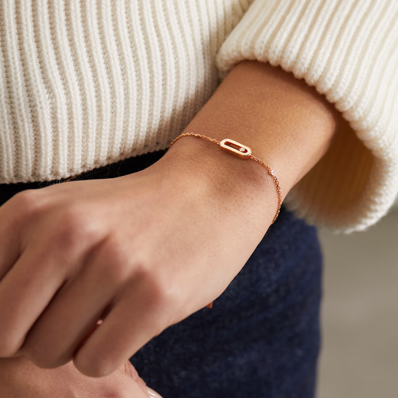 Браслет Messika Move Uno из розового золота с бриллиантами