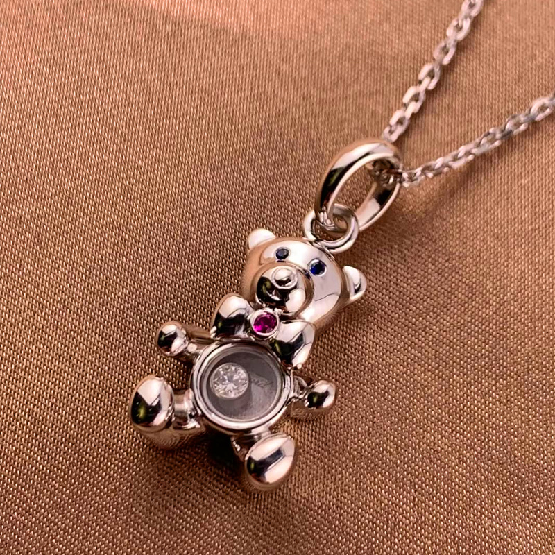 Кулон Chopard Happy Diamonds из розового золота с бриллиантами и рубином