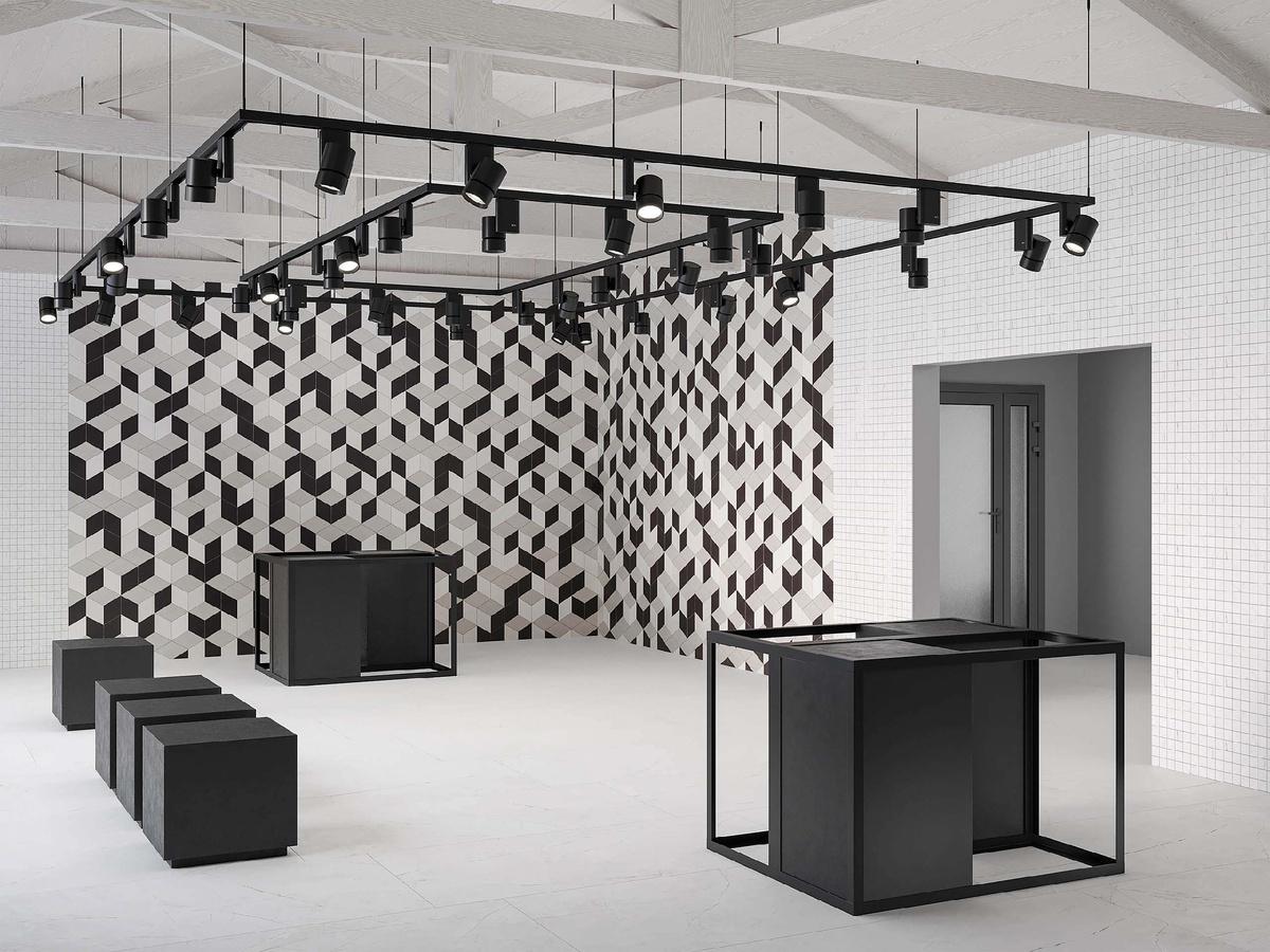 Керамогранит Nolana и мозаика в интерьере. Фото: Estima