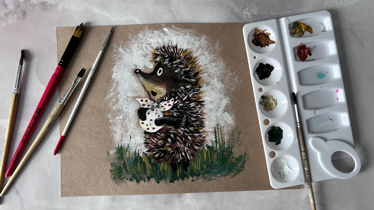 Крафтовая бумага, акриловые краски, 40 минут свободного времени :)