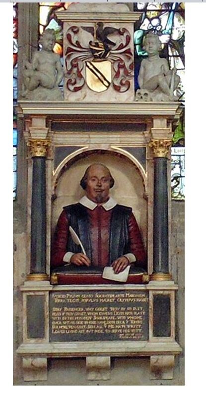 Бюст Шекспира на месте захоронения в Страдфорде-на-Эйвоне 