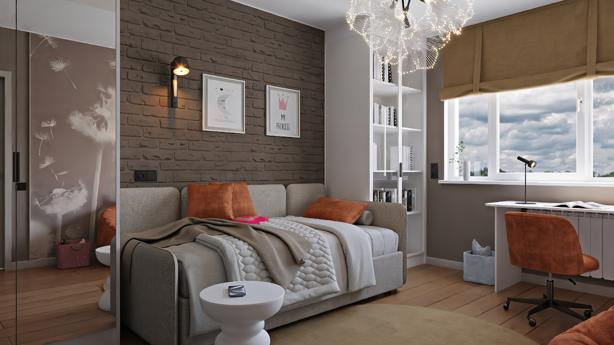 Вариант дизайна в теплой глубокой по тону гамме