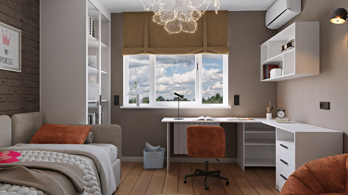 Вариант дизайна в теплой глубокой по тону гамме