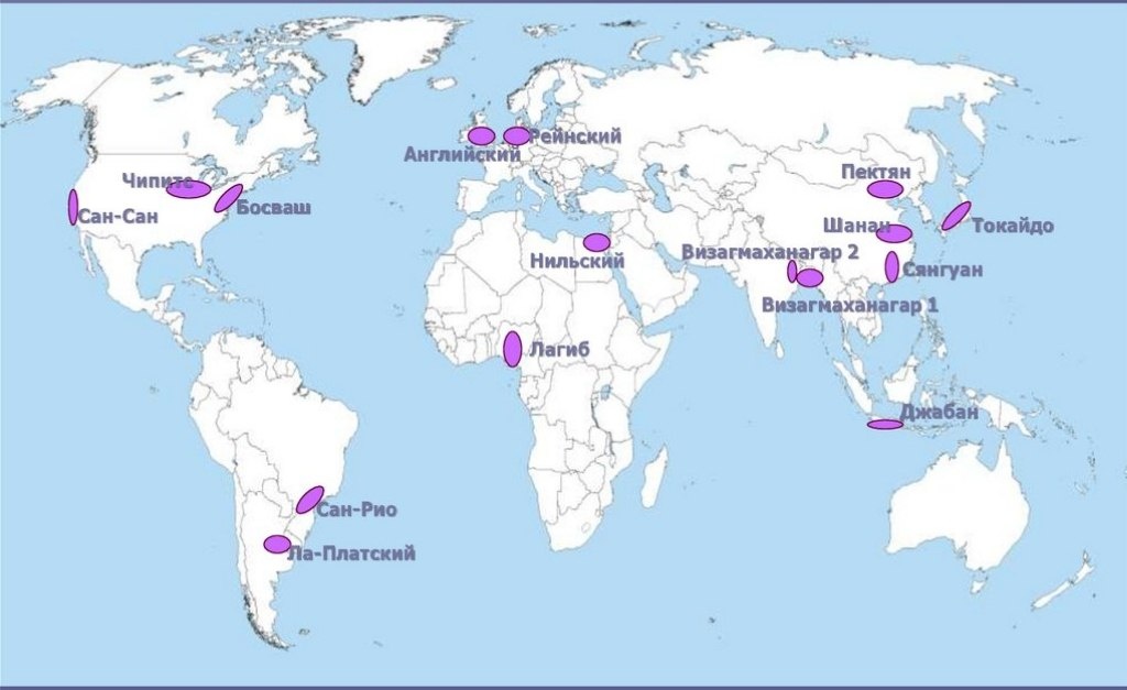 Мегалополисы на карте мира