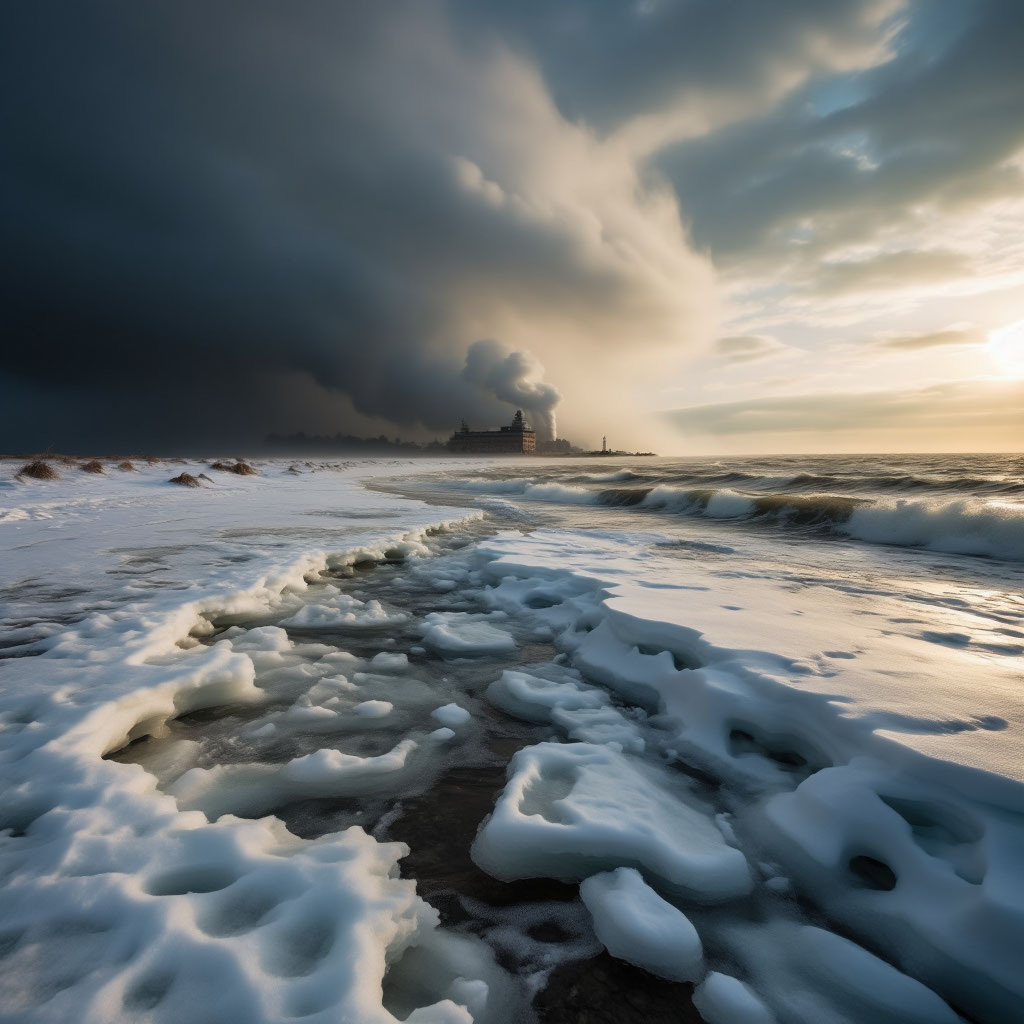 Над Рижским заливом свистящими полосами проносились зимние шквалы. У берегов стоял толстый лед. Сквозь снежный дым было слышно, как грохочет прибой, налетая на крепкую ледяную закраину.