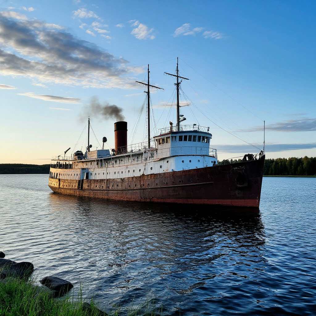 Старый пароход отвалил от пристани в Вознесенье и вышел в Онежское озеро.
