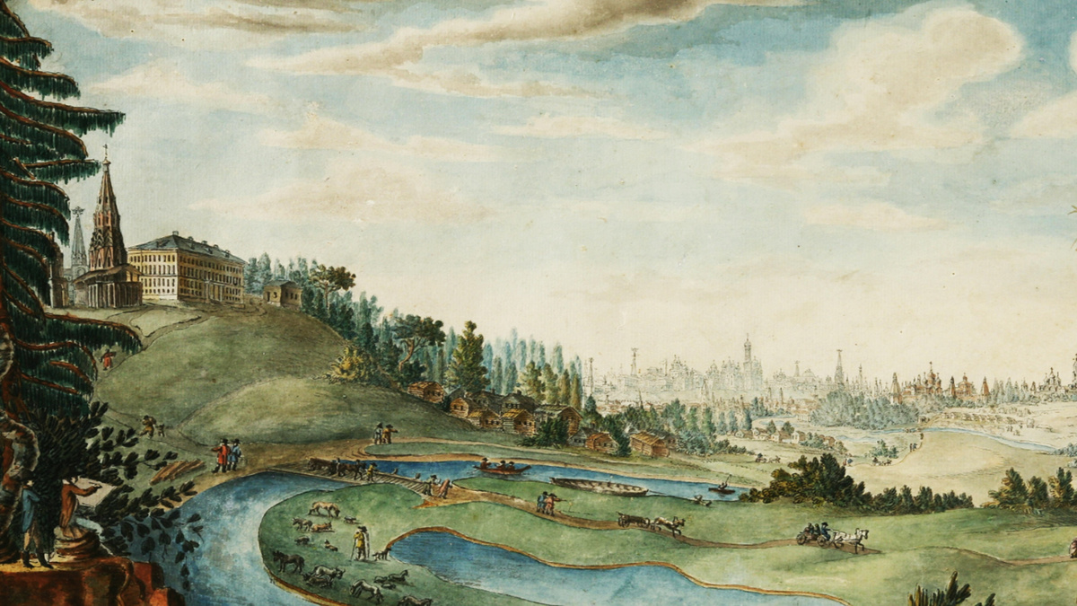 Художник Бакарев А.Н., Вид села Коломенского, 1800 Источник: НЭБ