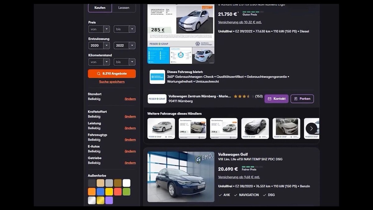 «Гольфы» в Европе всегда были бестселлерами, поэтому и на вторичным рынке выбор огромен. Фото: www.mobile.de