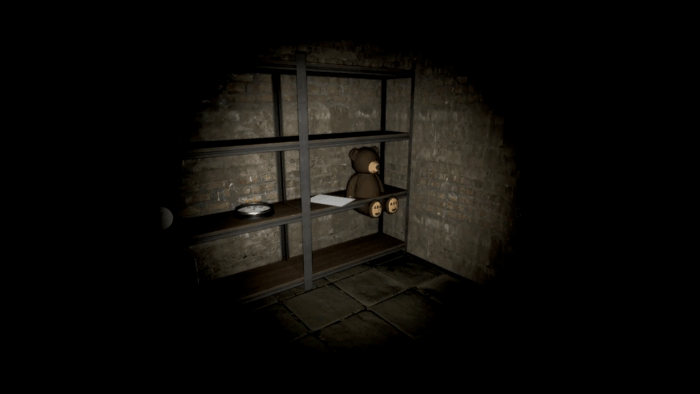 Gif картинка "Мишка, горка и детская площадка"