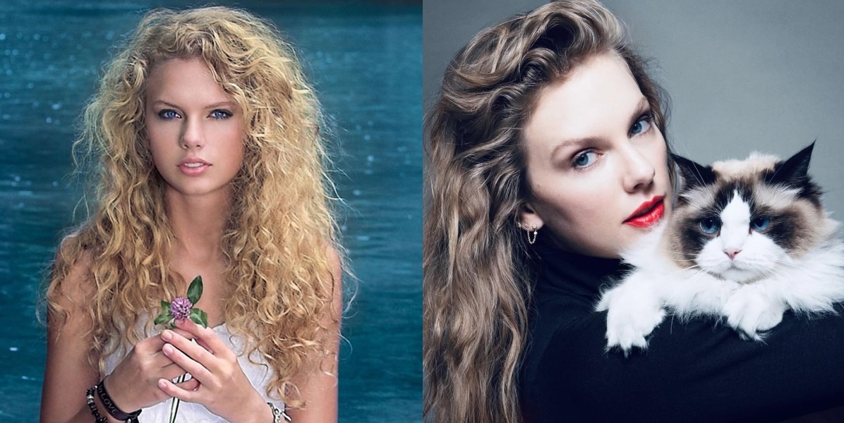 Тейлор Свифт в 2006 и 2024 годах. Источники фото: промо-снимок альбома «Taylor Swift» и соцсети певицы