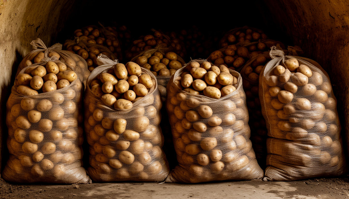    Не прорастёт даже в самом сыром погребе: кладу 1 веточку в ящики с картошкой — ни единого ростка до самой весны