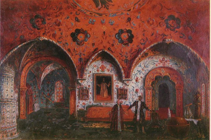 Эскиз декорации к опере Модеста Мусоргского «Борис Годунов», 1967 год, Государственный музей-заповедник «Петергоф», Санкт-Петербург © Public domain
