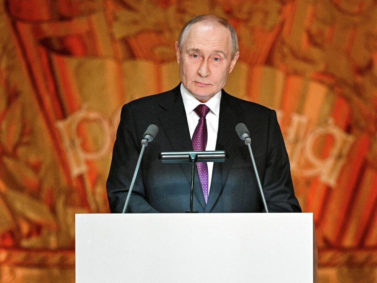    Президент РФ Владимир Путин на праздновании 20-летия международного телеканала RT в Большом театре в Москве© РИА Новости / Сергей Бобылев