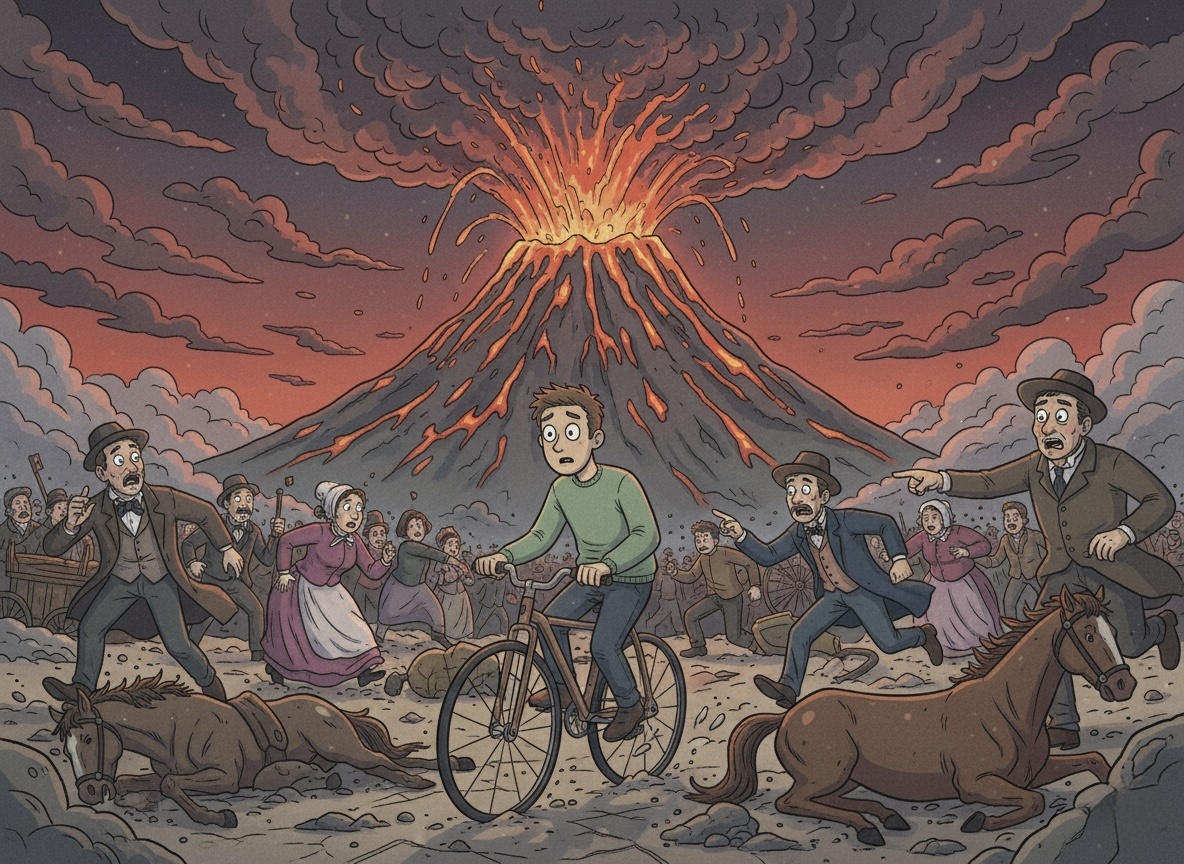 Как извержение вулкана, гибель лошадей и паника породили велосипед