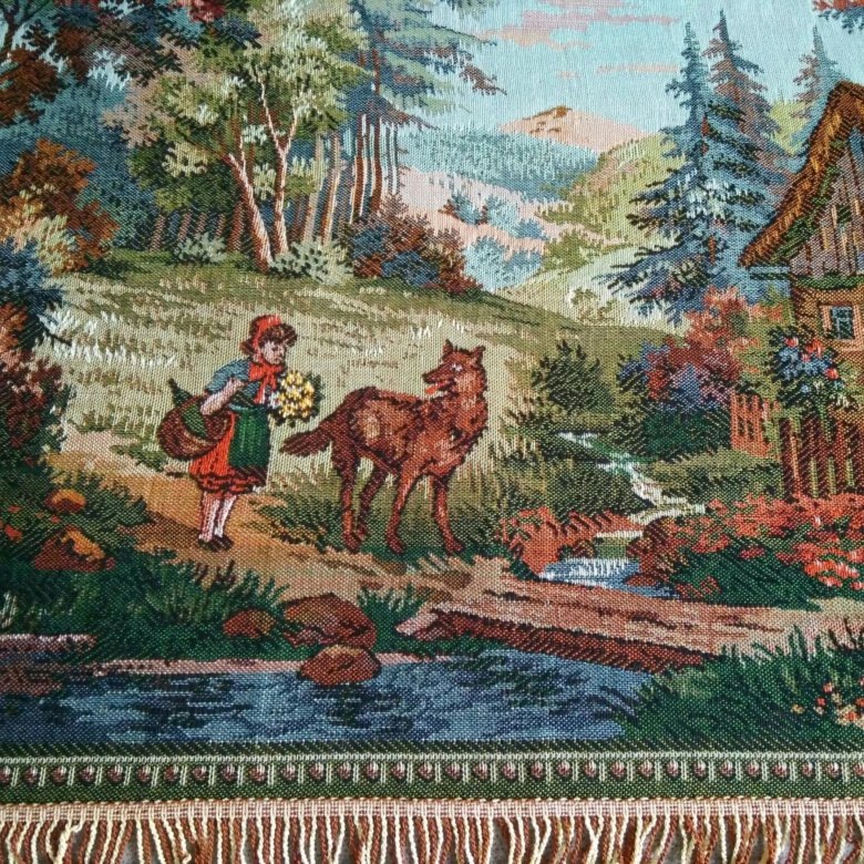 Гобелен "Красная шапочка и волк". 1980-е. Источник https://youla.ru.