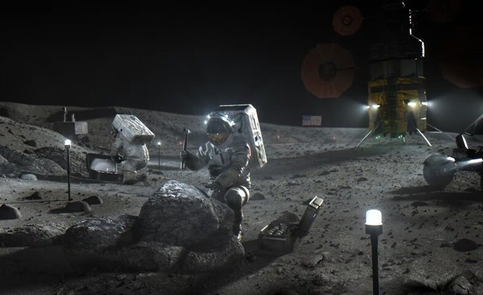 Работа астронавтов на Луне. Визуализация NASA