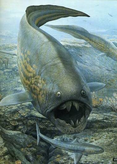 Дунклеостей – огромная панцирная рыба, страх и ужас девонских морей. 