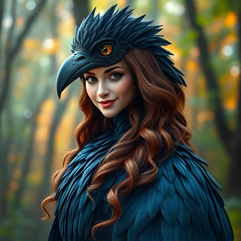 Вещая птица Гамаюн. В галерее иллюстрации созданы нейросетью для онлайн генерации картинок dezgo.com.