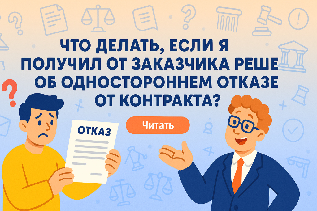    Что делать, если я получил от заказчика решение об одностороннем отказе от контракта?
