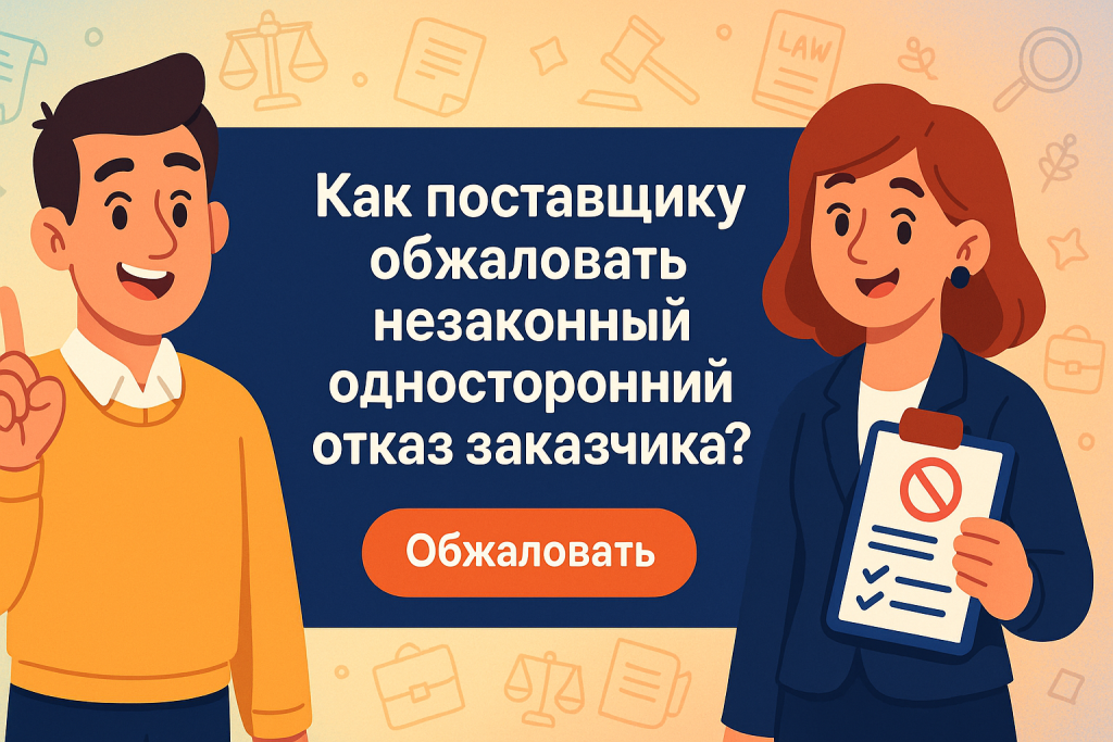    Как поставщику обжаловать незаконный односторонний отказ заказчика?