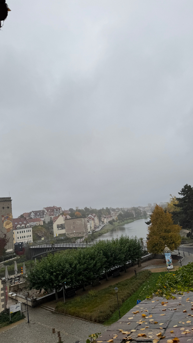 Мост разделяющий две страны, слева Польша справа Германия 