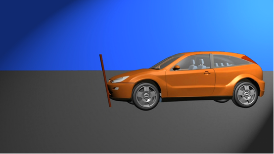 Вы видите результат из салона. Выходить из автомобиля не обязательно. 
Покачнулась стойка, вот вам и результат.
