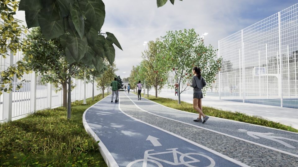   Визуализация предварительной концепции благоустройства зеленой зоны в микрорайоне ВРЗ. Источник: Предоставлено БВРЗ