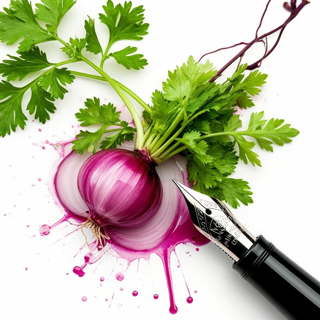 Иллюстрация автора: ялтинский лук и кинза - наши открытия в Крыму