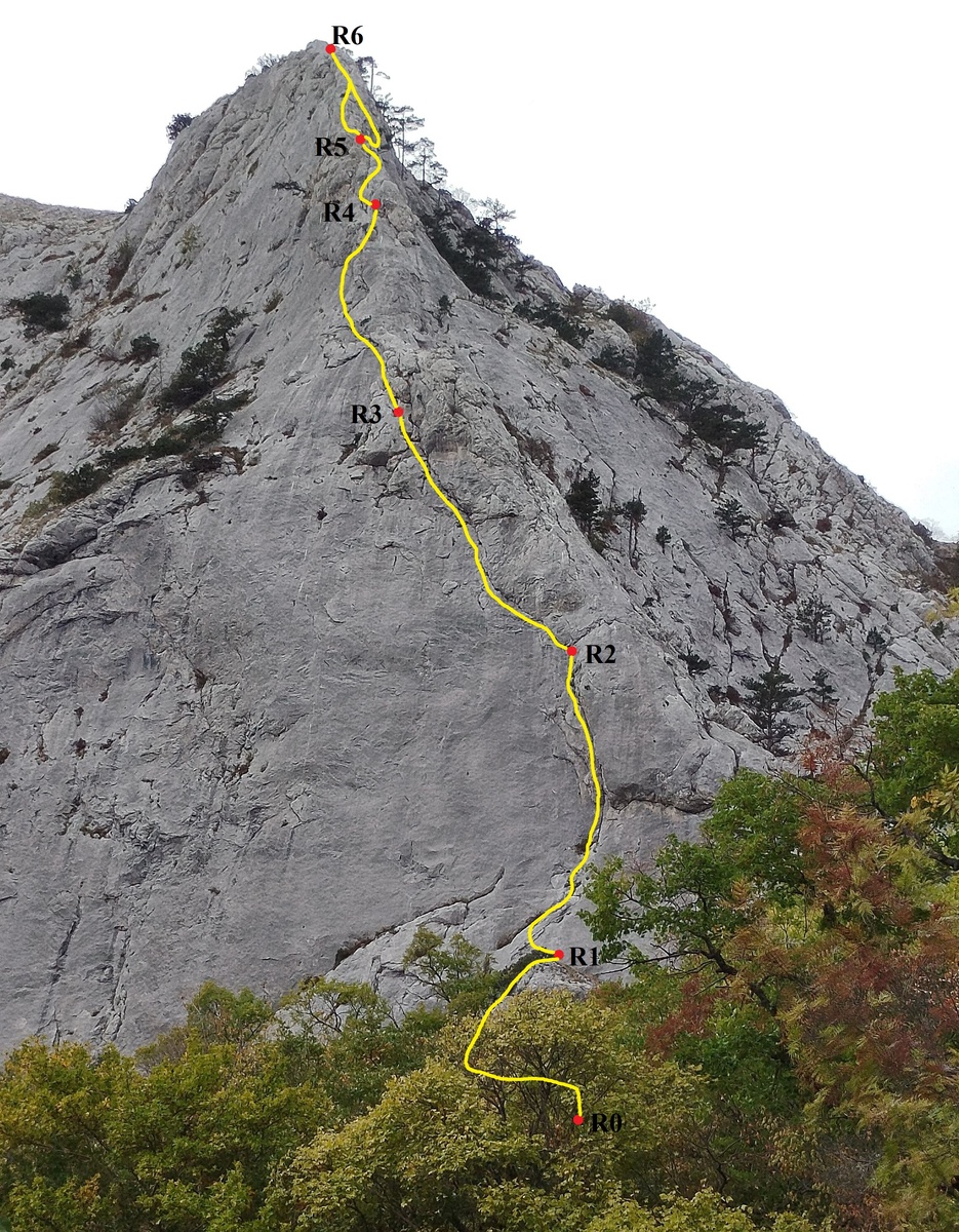 Схема альпинистского маршрута "Карнавал"