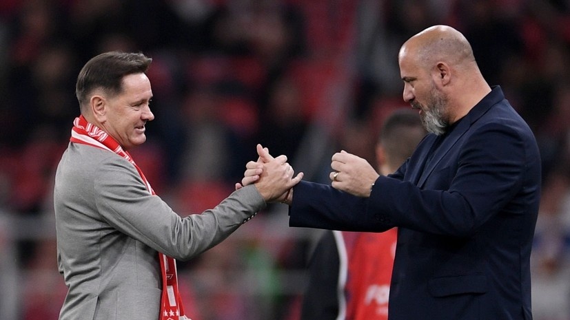     Легенда «Спартака» Дмитрий Аленичев и главный тренер команды Деян Станкович РИА Новости Алексей Филиппов