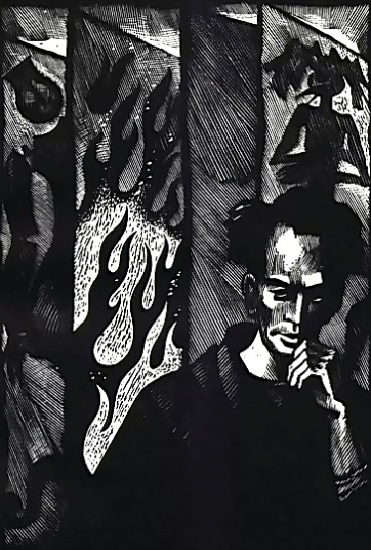 Гравюра с Рюноскэ Акутагавой