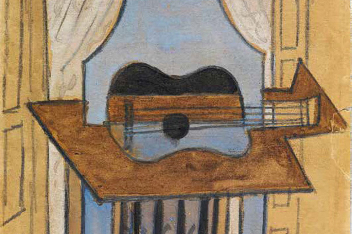 Пабло Пикассо, Натюрморт с гитарой, 1921, фрагмент