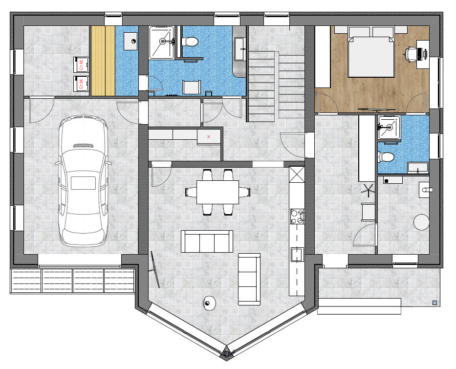 План расстановки мебели 1-ого этажа