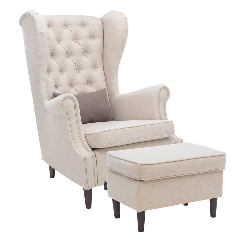 Кресло с пуфом для ног 