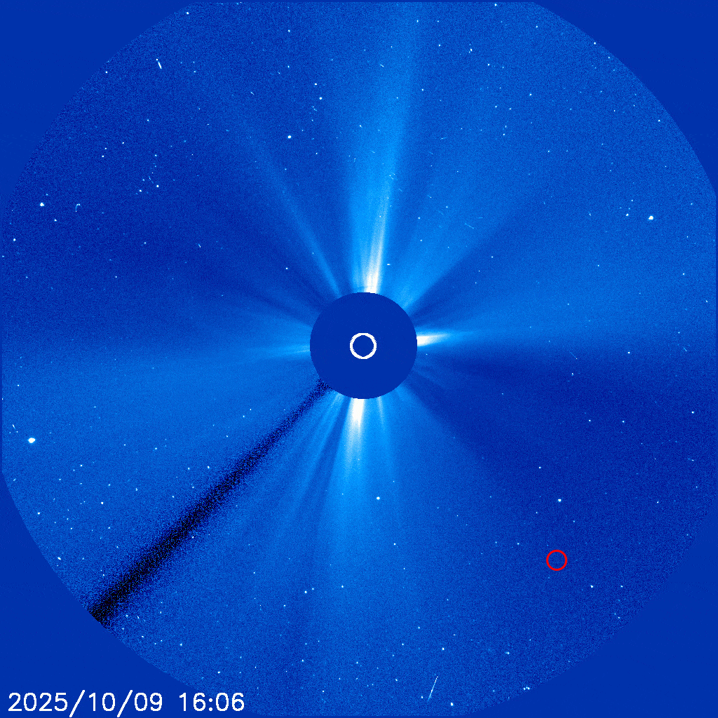 Две кометы упали на Солнце меньше, чем за сутки. Анимация создана автором на основе изображений, полученных камерой LASCO/C3 космического аппарата SOHO.