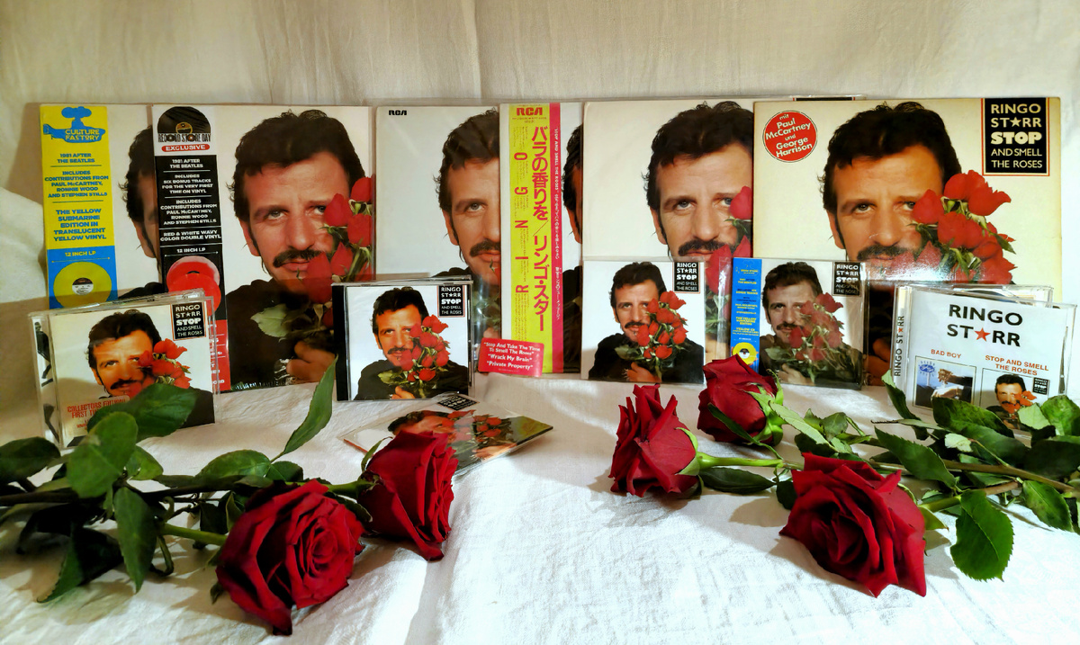 Варианты издания альбома «Stop and Smell the Roses» Ринго Старра на виниловых пластинках и компакт-дисках.