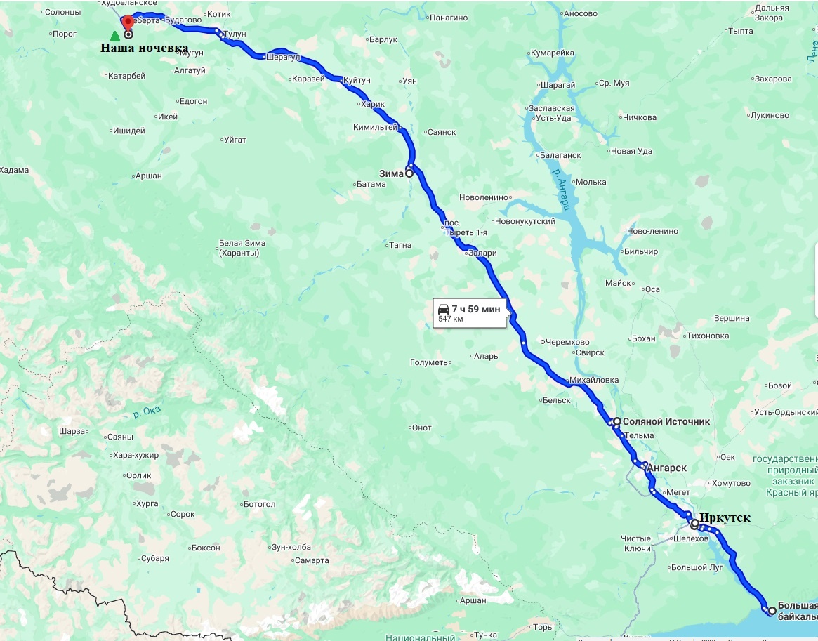 Маршрут на 31й день путешествия