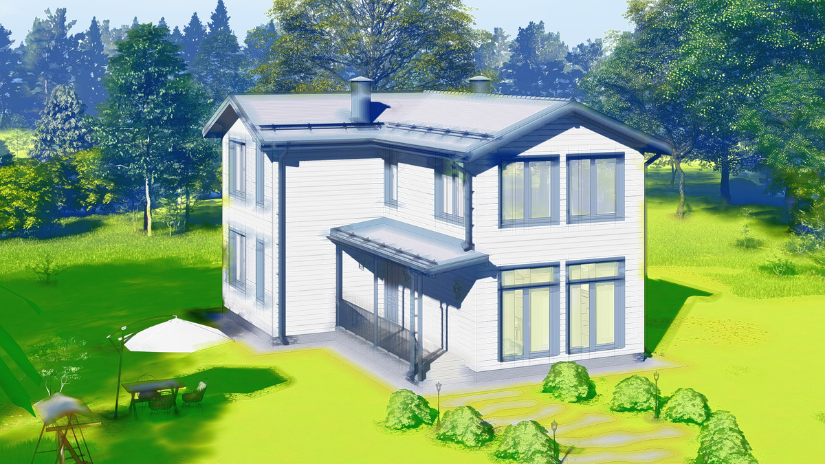 Г-образный жилой дом