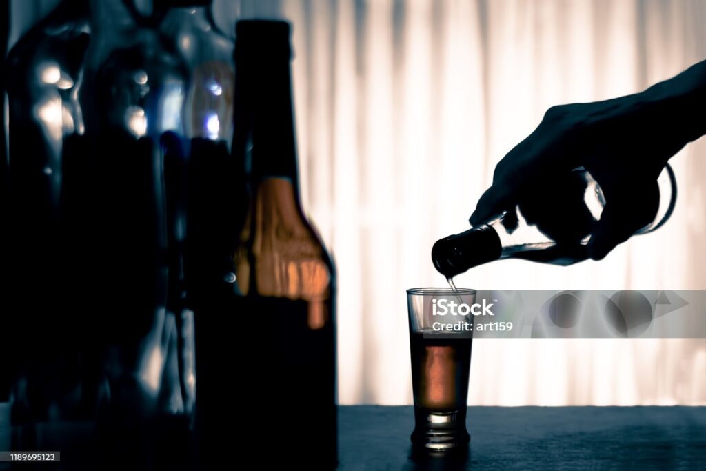    Anonymous alcohol addiction, depression. Alcoholism concept Редакция газеты