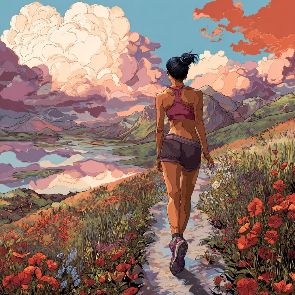 Человек идущий. Моя иллюстрация с помощью нейросетей