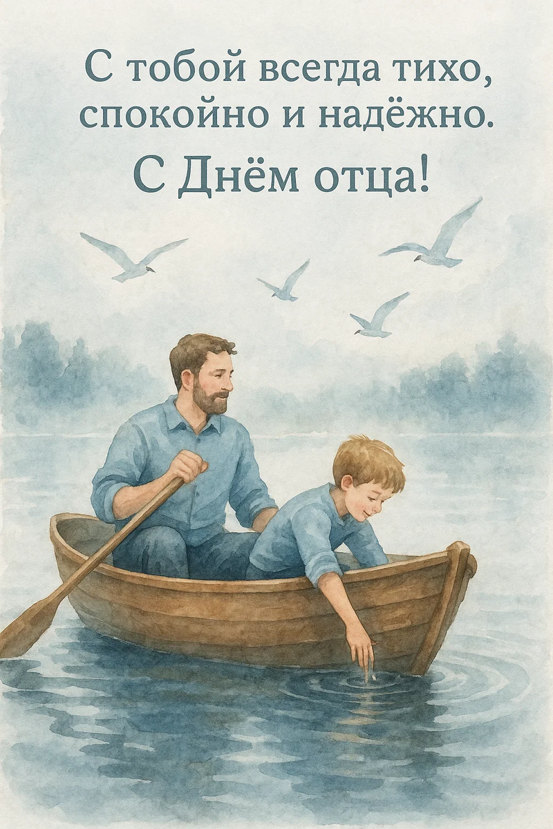 Открытка из серии «С Днём Отца!» создана автором Арт-мастерской ИИ при участии нейросети.
