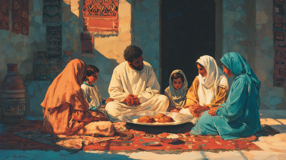 Макбус на семейном застолье в Бахрейне