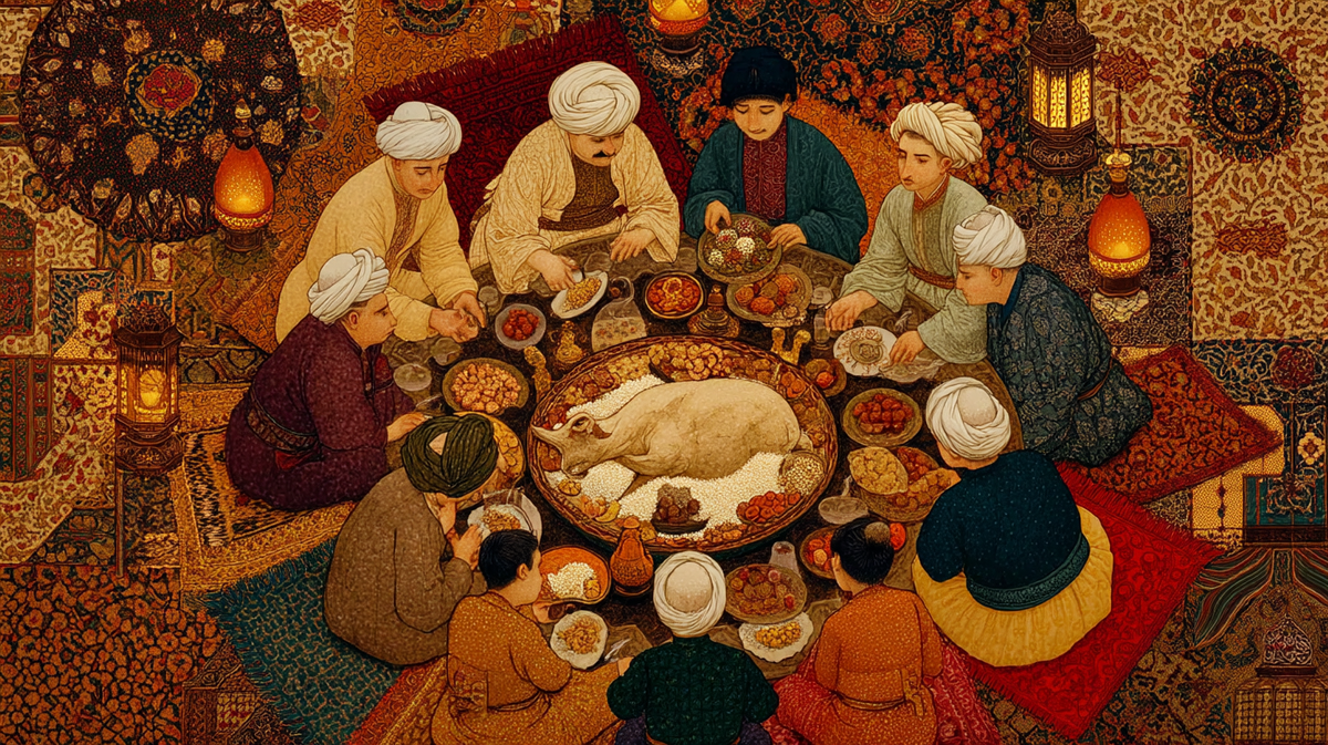 Кузи на праздничном застолье в Бахрейне