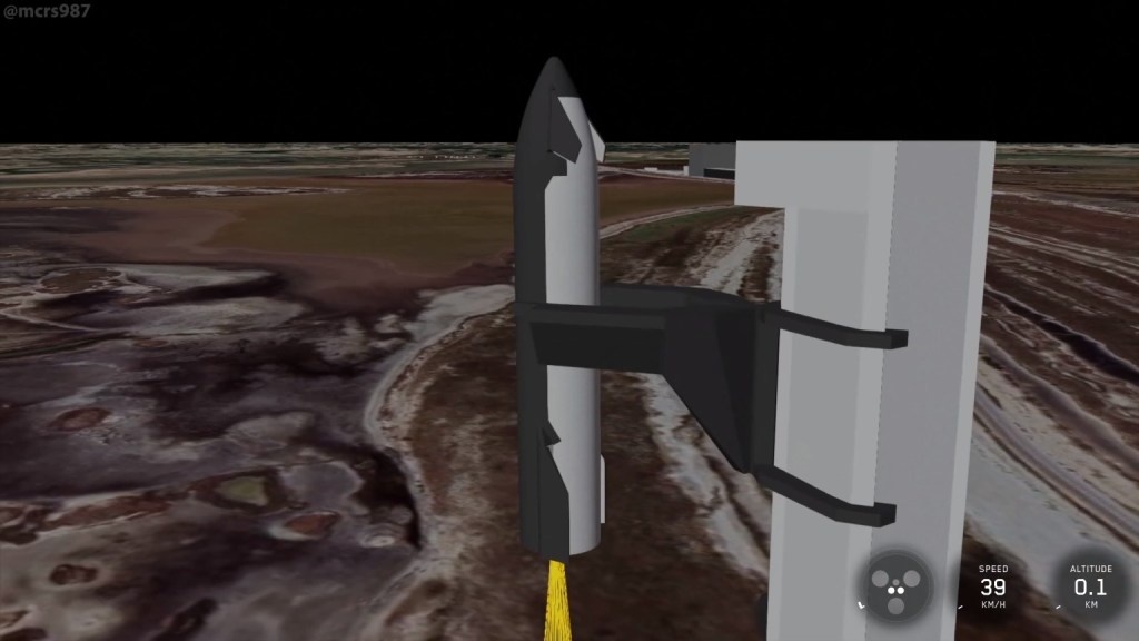    Симуляция посадки Starship