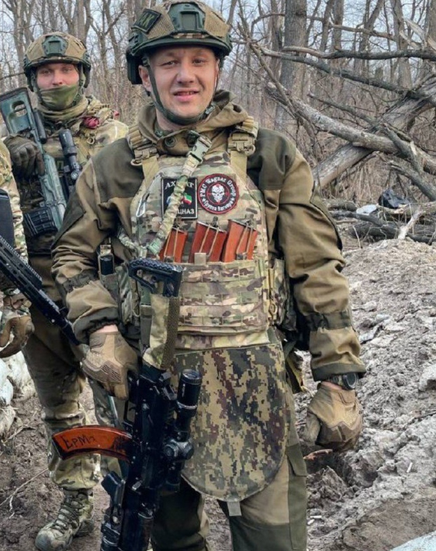 Командир диверсантов группы Аида СпН "Ахмат" МО РФ - Ермак.  Взято у ТГ "Зов Аида". 