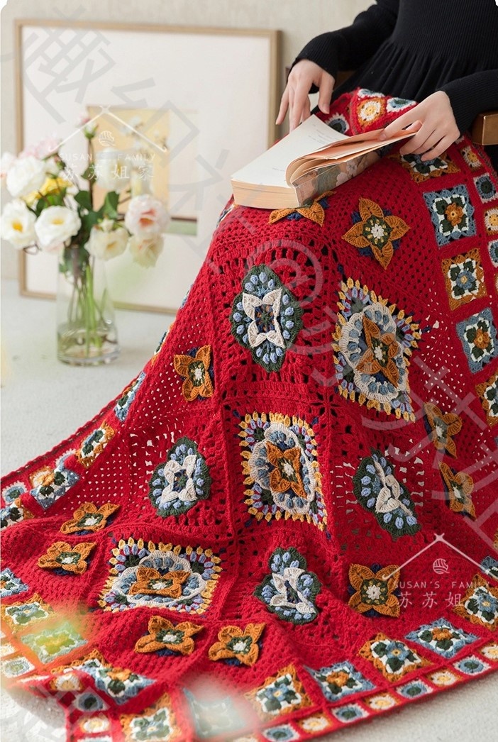 Плед крючком. Модель 1.